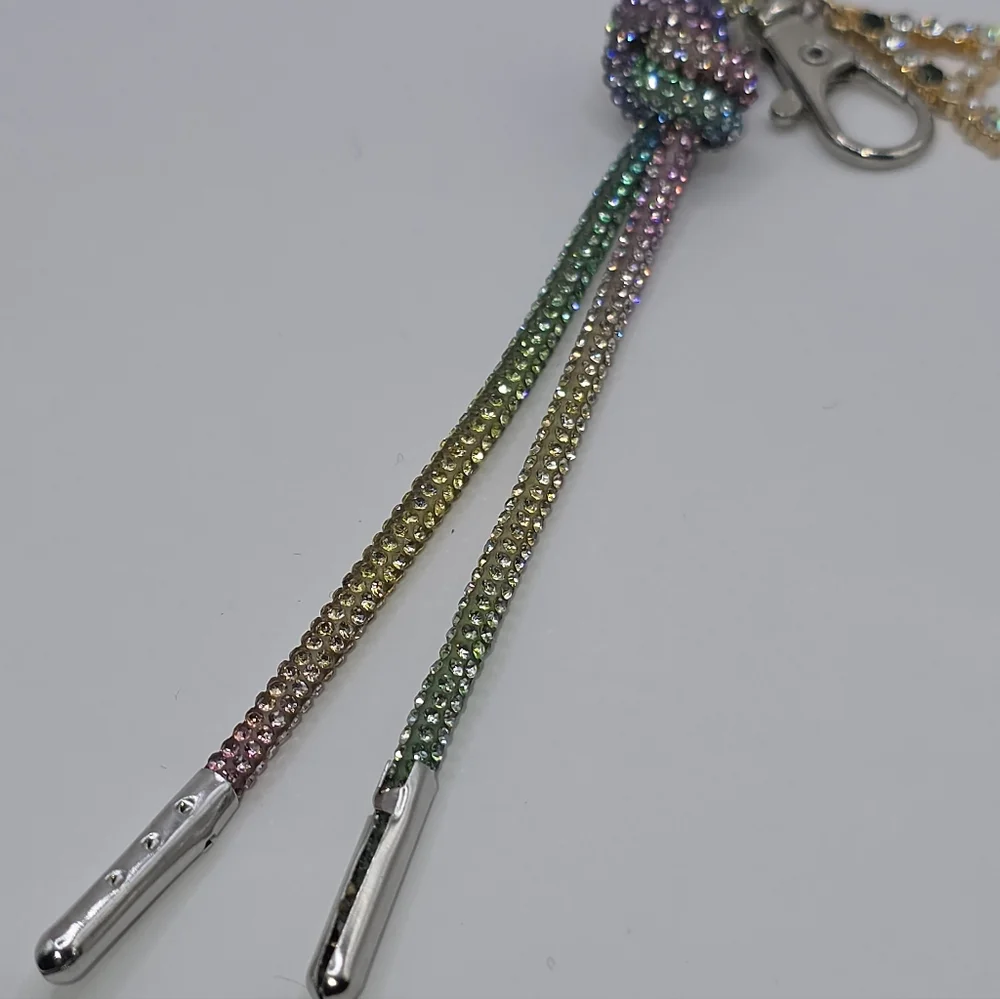 Multicolor Keychain with Initial Charm